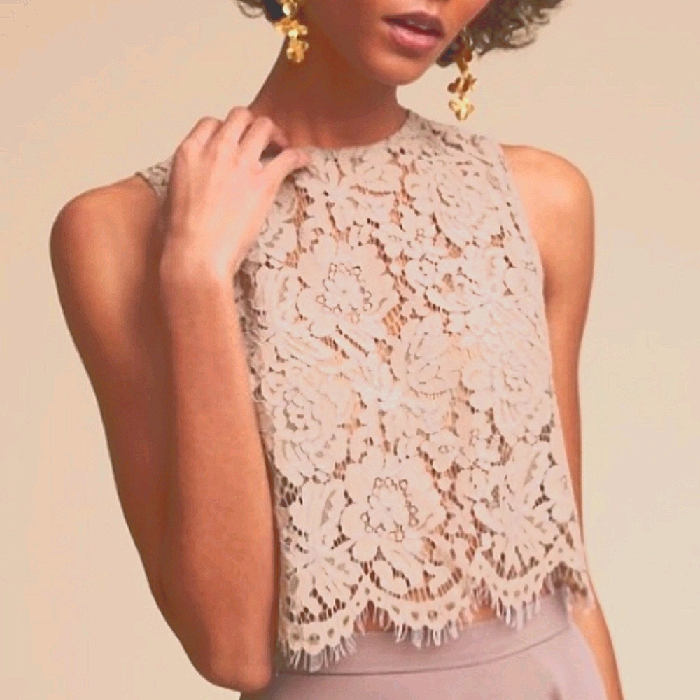 BHLDN Jenny Yoo Lace Crop Top